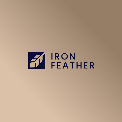 Iron design with the title 'IRON FEATHER - Logo Design'