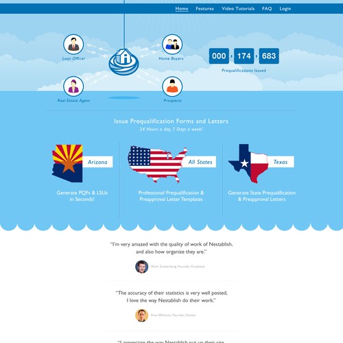 Mortgage website with the title 'Redesign Nestablish's Homepage'