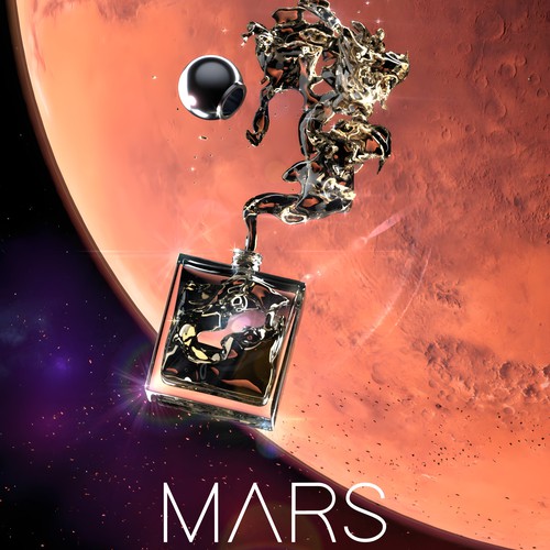 3D illustration with the title 'Mars eau de parfum'