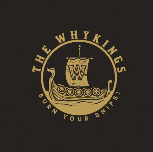 Edgy logo with the title 'Viking logo for a coaching and consulting firm.'