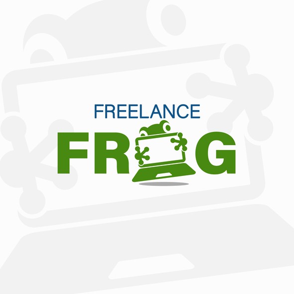 Laptop logo with the title 'Creative logo for freelance website'