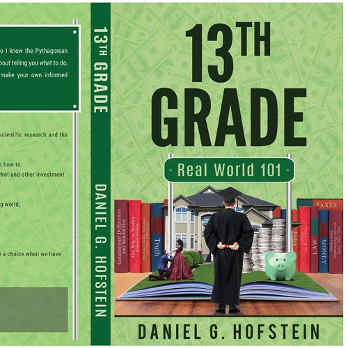 Motivational book cover with the title '13th Grade: Real World 101 by Daniel G Hofstein'