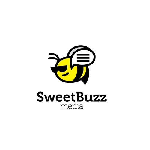 Honey logo with the title 'Fun illustration for a SweetBuzz Media.'
