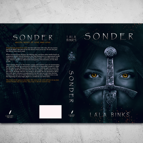 Epic fantasy book cover with the title 'SONDER'