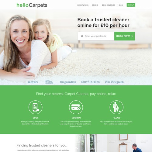 Cleaning design with the title 'Webpage Design for Venture backed company'