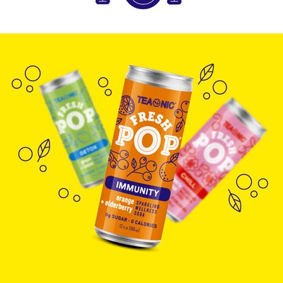 Functional sodas logo and label design
