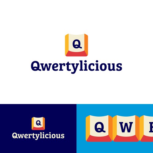 Writing logo with the title 'Qwertylicious - Logo/Branding'