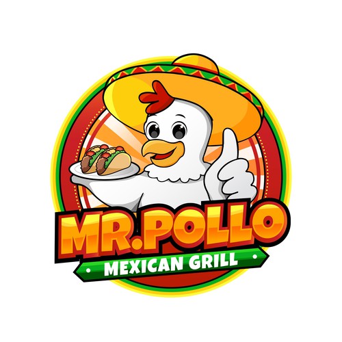 Chicken brand with the title 'Logo for a Mexican grill restaurant'