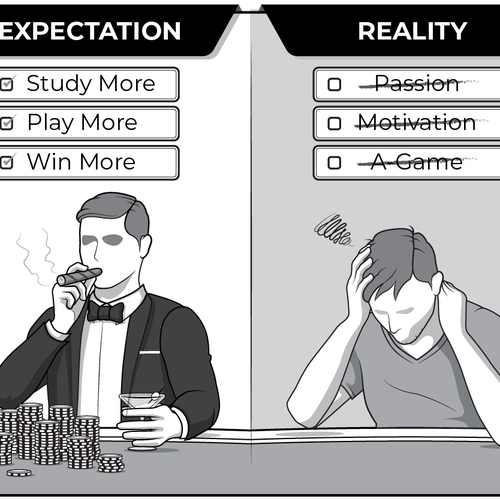 Grayscale design with the title 'Poker Book Illustrations'