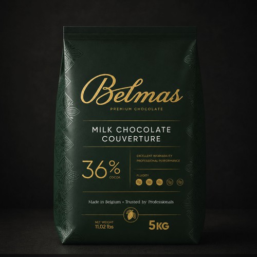 Packaging with the title 'Belmas | Premium Chocolate Packaging'