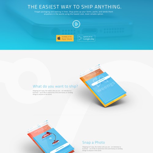 Application website with the title 'Can you design a clear, simple and compelling website for a great mobile app?'