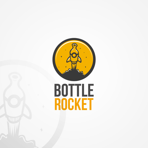 Bottle logo with the title 'Bottle Rocket Logo'