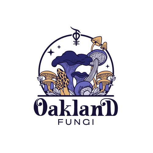 Kaleidoscope logo with the title 'Lovely logo design for Oakland Fungi'