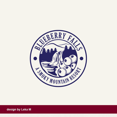 Resort logo with the title 'Blueberry Falls'
