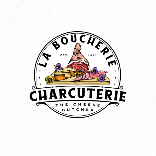Board design with the title 'Logo Design for Charcuterie Grazing Tables'