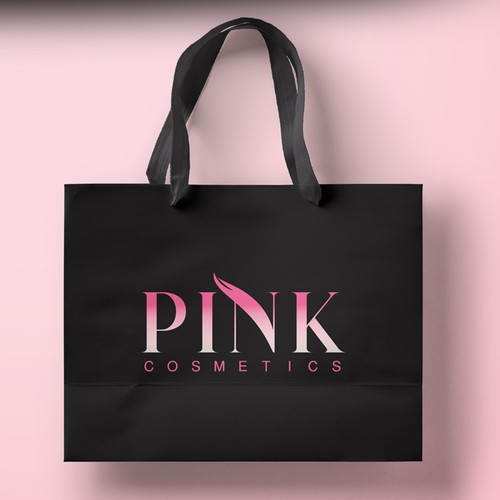 Gradient logo with the title 'Pink Cosmetic Logo design'