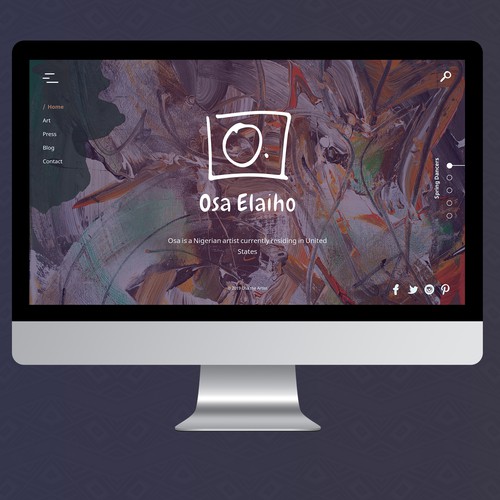 Artistic website with the title 'Osa Elaiho'