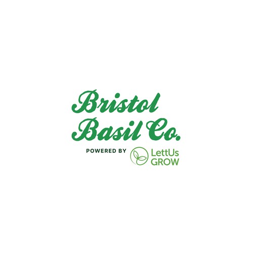 Hydroponics design with the title 'Bristol Basil Co.'