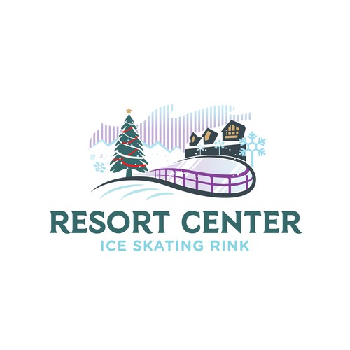 Christmas logo with the title 'Logo refresh for an ice skating rink'