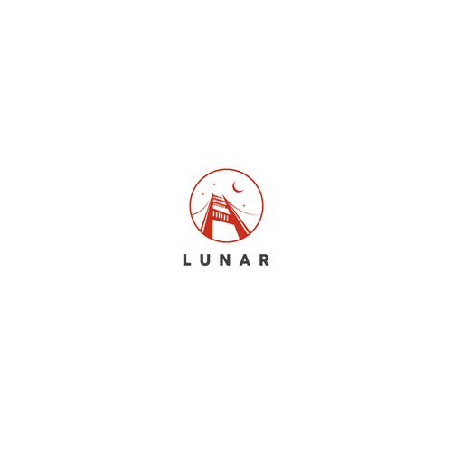 Golden Gate Bridge design with the title 'Lunar'