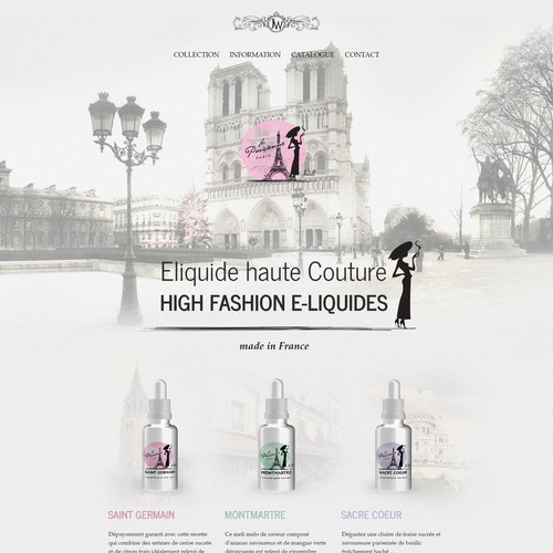 Luxury website with the title 'Homepage For Luxury Brand of eliquid "La Parisienne"'