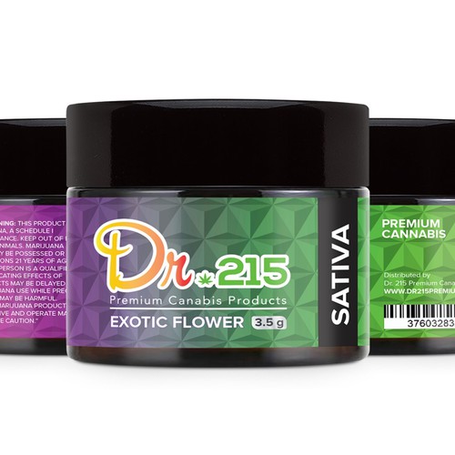 Green label with the title 'DR215'