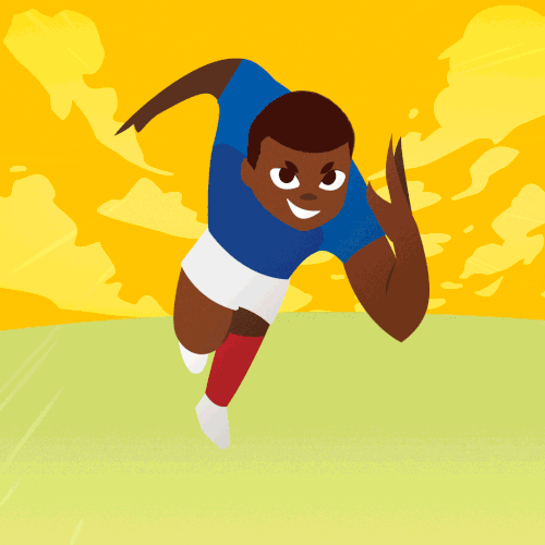 Ad design with the title 'Animation: Mbappé "The Gazelle" Running'