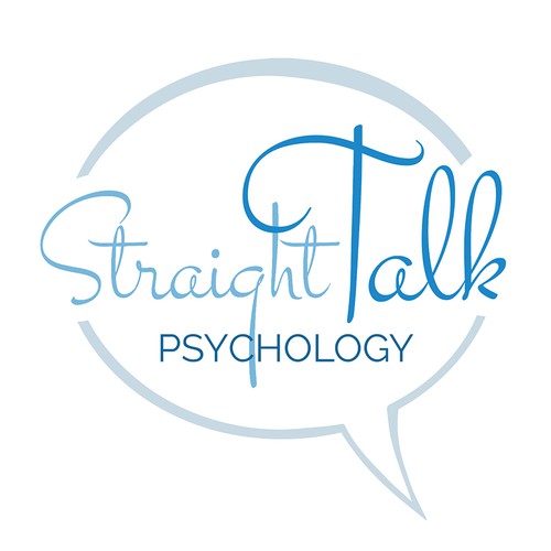 Catchy design with the title 'Straight Talk Psychology clinic '