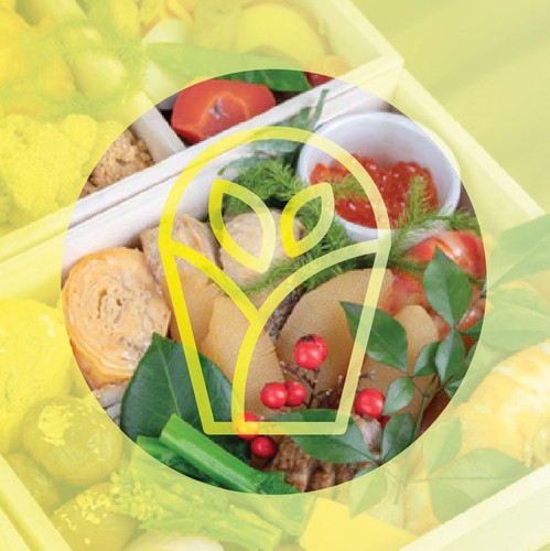 Circle logo with the title 'OEKO WRAPS Logo Design (Food and Pots Wrap)'