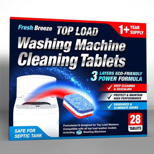 Cleaning packaging with the title 'Modern, strong packaging desing concept for SofaKing'