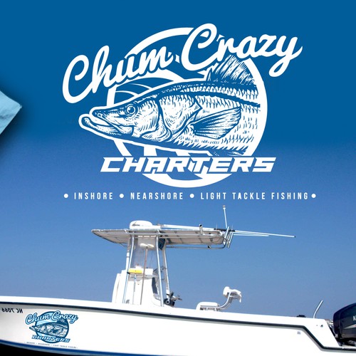 Fish logo with the title 'Crazy Fishing Logo'