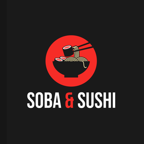 Sushi logo with the title 'Logo for Soba & Sushi Restaurant'