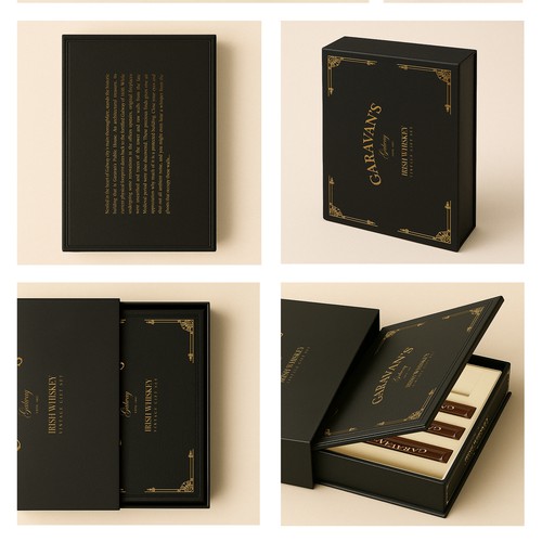 Wine glass design with the title 'luxury whiskey gift set box'