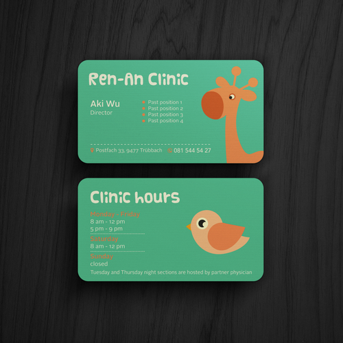 Pediatric design with the title 'Playful Business Card'