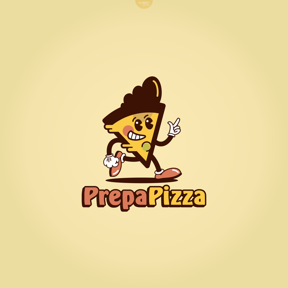 Food brand with the title 'PrepaPizza logo proposal'