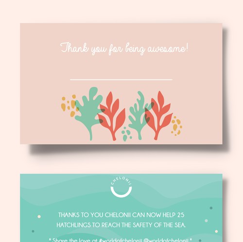 Gift card design with the title 'Thank you card'