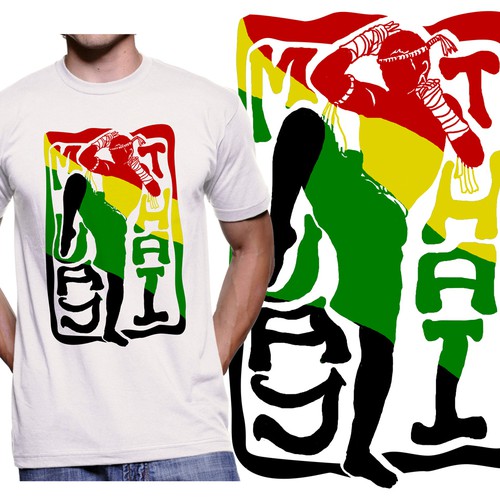 Sports design with the title 'Muay Thai rasta t-shirt'