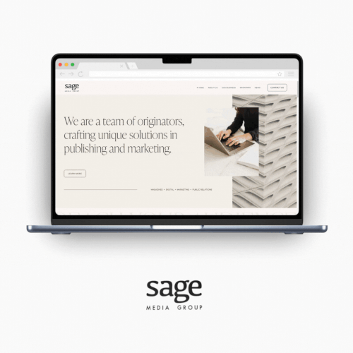 Editorial design with the title 'Sage Media Group'