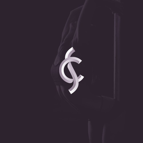 3D logo with the title 'Sleek and sexy SC monogram logo'