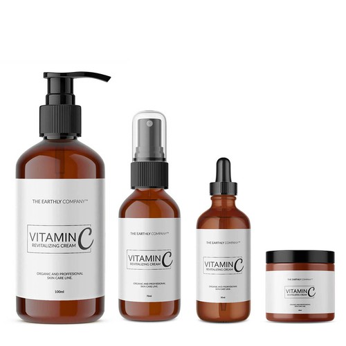 Serum label with the title 'Vitain C serum Cosmetics '