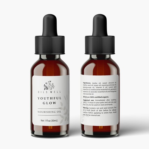 Skincare packaging with the title 'Product label concept for a natural skin product'
