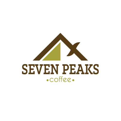 Peak design with the title 'Seven Peaks-Roasted coffee'