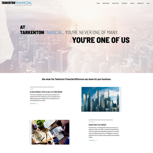 Eye-catching website with the title 'Simple and elegant design for financial site'