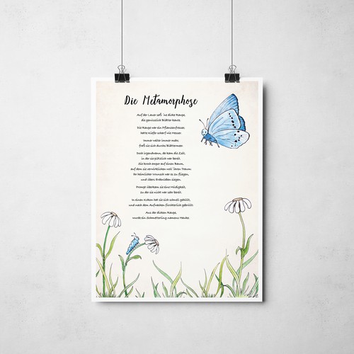 Butterfly artwork with the title 'Cheerful concept for a children's poster'