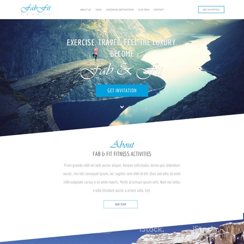 Fitness website with the title 'Design a Homepage for a Luxury Travel and Fitness Site'