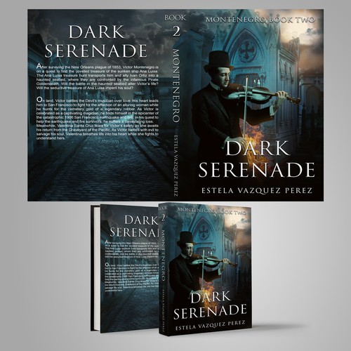 Night book cover with the title 'Dark Serenade'