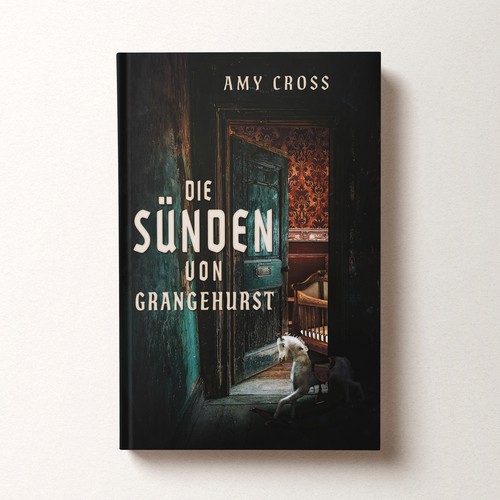 Gothic book cover with the title 'Die Sünden von Grangehurst — Gothic Horror Book Cover'