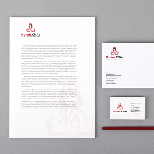 Book brand with the title 'create a nurse design with cap and stethescope that uses the colors red and white'