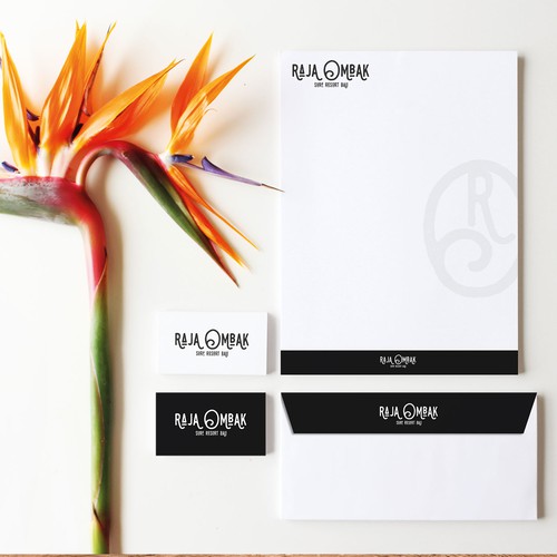 Resort logo with the title 'Logo for "Raja Ombak" Surf-Resort'