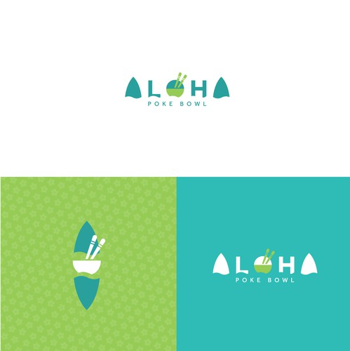 Hawaii logo with the title 'Aloha - Poke Bowl'
